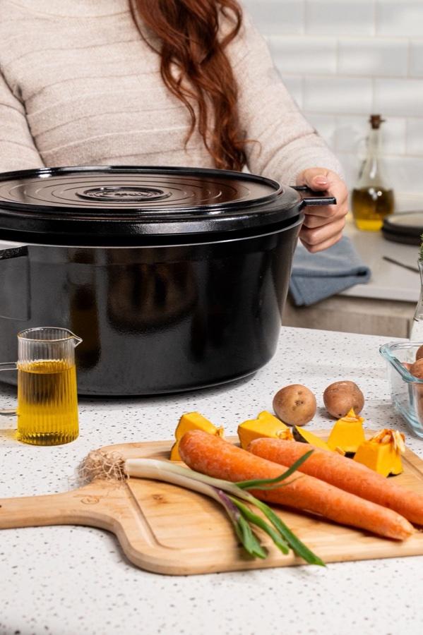 Cacerola 12 Lts con Tapa Grill Terra — Essen