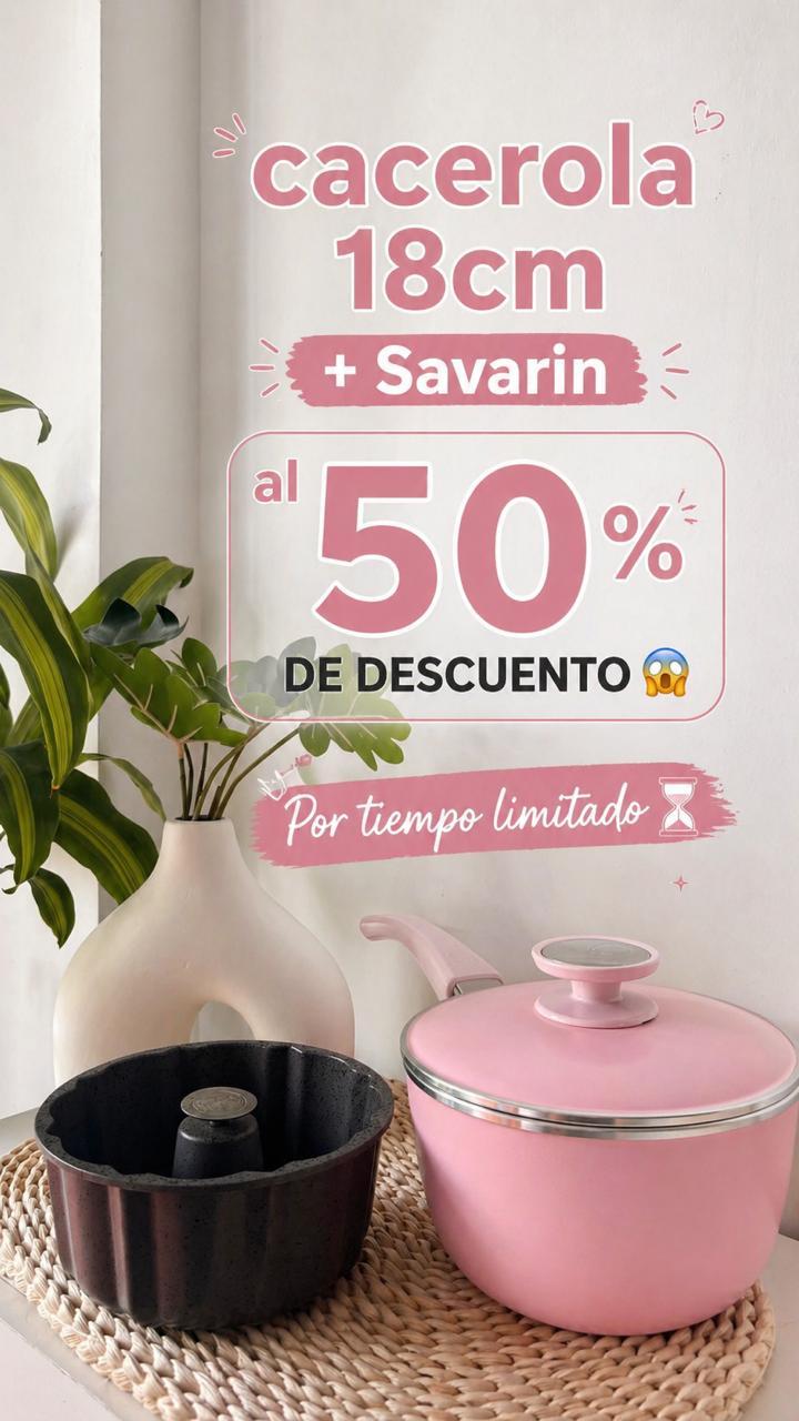 Combo Cacerola & Savarin Rosa